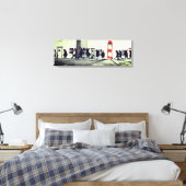 Whimsical street art stretched canvas Print (Insitu (Slaapkamer))