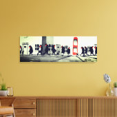 Whimsical street art stretched canvas Print (Insitu (Woonkamer))