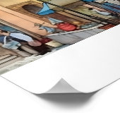 Whimsical Street Uitzicht van Prague AI Art Poster (Hoek)