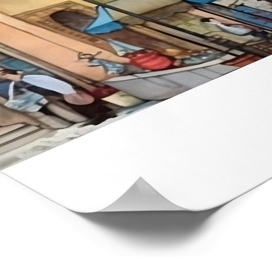 Whimsical Street Uitzicht van Prague AI Art Poster (Hoek)