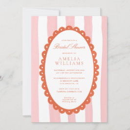 Whimsical Strepen Coquette Bruiloftsfeest Kaart