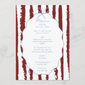 Whimsical Strepen Handgeschilderde Huwelijk Menu (Voorkant)