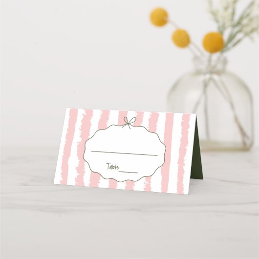 Whimsical Strepen Handgeschilderde Huwelijk Plaatskaartje (Voorkant)