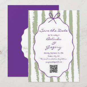Whimsical Strepen Handgeschreven Geschilderde Trou Save The Date