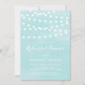 Whimsical String Lights Aqua repetitie diner Kaart (Voorkant)