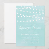 Whimsical String Lights Aqua repetitie diner Kaart (Voorkant / Achterkant)