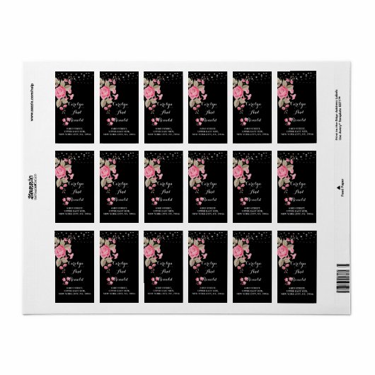 Whimsical String Lights Black Etiket (Full Sheet)