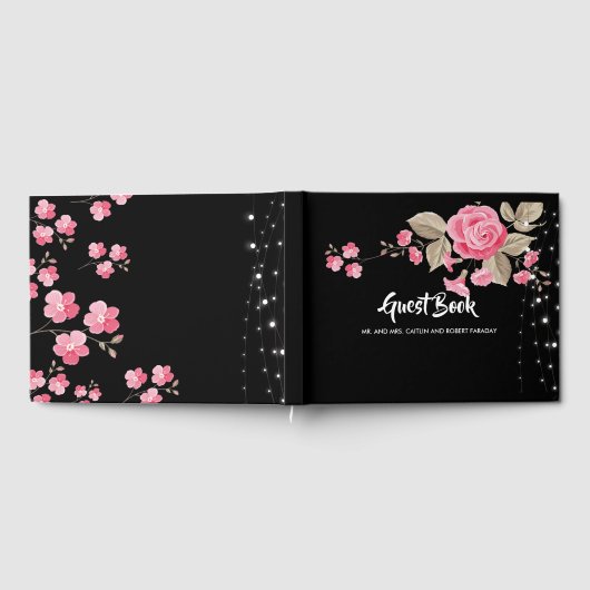 Whimsical String Lights Black Gastenboek (Volledig)