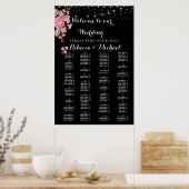 Whimsical String Lights Black Poster (Keuken)
