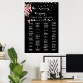 Whimsical String Lights Black Poster (Thuiskantoor)