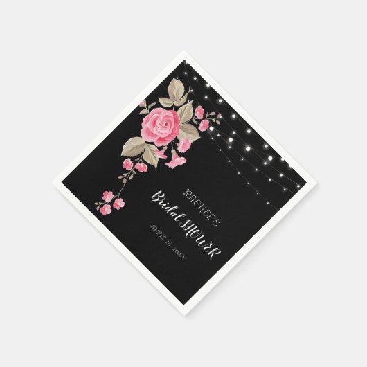 Whimsical String Lights Black Servet (Hoek)