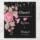 Whimsical String Lights Black Wijn Etiket (Enkel label)