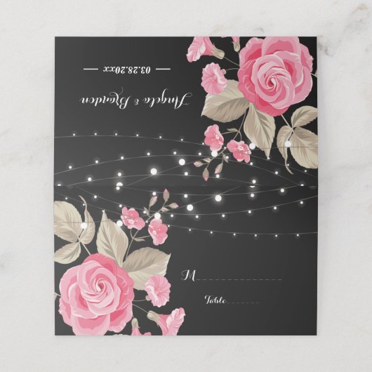 Whimsical String Lights BlackPlace Kaart Plaatskaartje (Buitenkant ongevouwen)