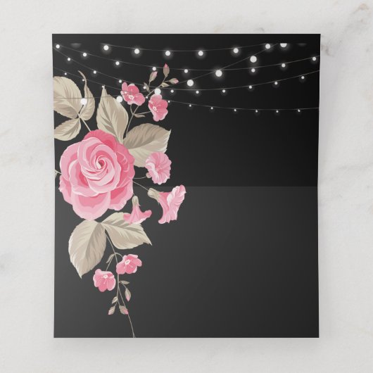 Whimsical String Lights BlackPlace Kaart Plaatskaartje (Binnenkant ongevouwen)