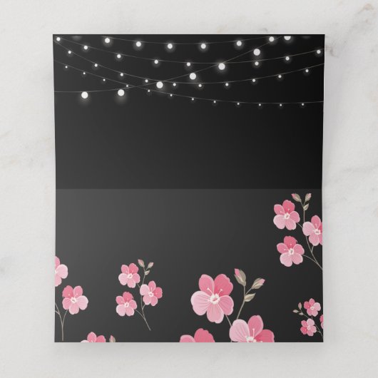 Whimsical String Lights BlackPlace Kaart Plaatskaartje (Binnenkant ongevouwen)