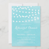 Whimsical String Lights Blauw repetitie diner Kaart (Voorkant)