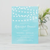 Whimsical String Lights Blauw repetitie diner Kaart (Staand voorkant)