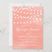 Whimsical String Lights Koraal repetitie diner Kaart (Voorkant)