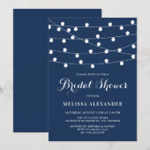 Whimsical String Lights Navy Blue Vrijgezellenfees Kaart (Voorkant / Achterkant)