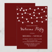 Whimsical String Lights Red Wedding Shower Kaart (Voorkant / Achterkant)