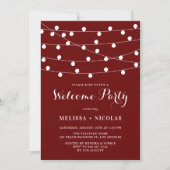 Whimsical String Lights Red Welcome Kaart (Voorkant)