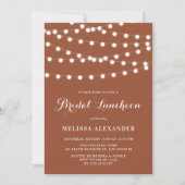 Whimsical String Lights Terracotta Bridal Luncheon Kaart (Voorkant)