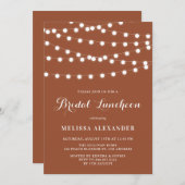 Whimsical String Lights Terracotta Bridal Luncheon Kaart (Voorkant / Achterkant)