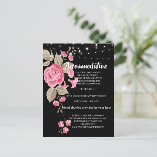 Whimsical String Lights Zwart Accommodatie kaart (Staand voorkant)