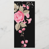 Whimsical String Lights Zwart Bruiloft Menu (Achterkant)