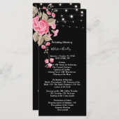 Whimsical String Lights Zwart ceremonie Programma' Programmakaart (Voorkant / Achterkant)