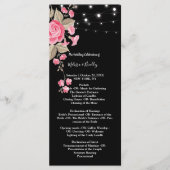 Whimsical String Lights Zwart ceremonie Programma' Programmakaart (Voorkant)