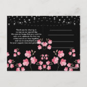 Whimsical String Lights Zwart Dank u Briefkaart (Achterkant)