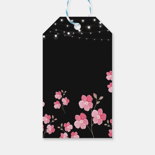 Whimsical String Lights Zwart dank u Cadeaulabel (Achterkant)