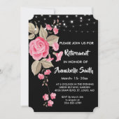 Whimsical String Lights Zwart Pensioen Kaart (Voorkant)