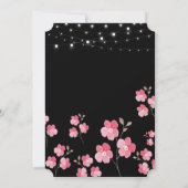 Whimsical String Lights Zwart Verloving Kaart (Achterkant)