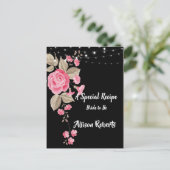 Whimsical String Lights Zwart Vrijgezellenfeest Briefkaart (Staand voorkant)