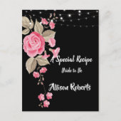 Whimsical String Lights Zwart Vrijgezellenfeest Briefkaart (Voorkant)