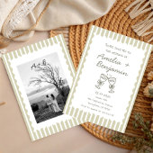Whimsical Stripe Green champagne Whimsical Kaart