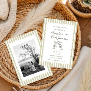 Whimsical Stripe Green champagne Whimsical Kaart