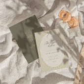 Whimsical Stripe Green Huwelijksrepetitie Kaart