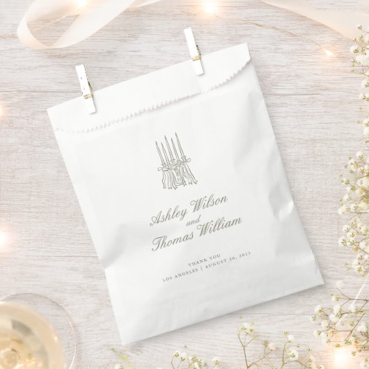 Whimsical Stripe Green Wedding Bedankzakje (Geknipt)