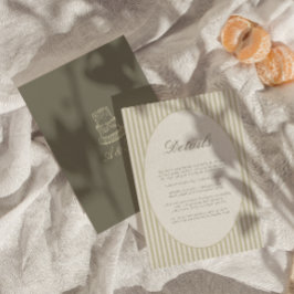 Whimsical Stripe Green Wedding Detail Kaart
