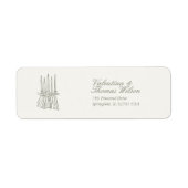 Whimsical Stripe Green Wedding Etiket (Voorkant)
