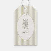 Whimsical Stripe Green Wedding Favoriet Label Cadeaulabel (Voorkant)