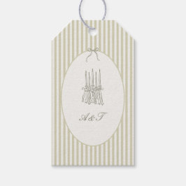Whimsical Stripe Green Wedding Favoriet Label Cadeaulabel