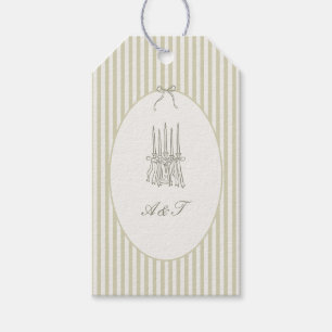 Whimsical Stripe Green Wedding Favoriet Label Cadeaulabel