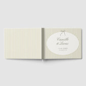 Whimsical Stripe Green Wedding Gastenboek (Volledig)