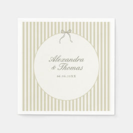 Whimsical Stripe Green Wedding Napkins Servet