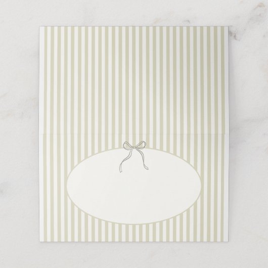 Whimsical Stripe Green Wedding Plaatskaartje (Buitenkant ongevouwen)