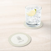 Whimsical Stripe Green Wedding Ronde Kartonnen Onderzetter (Insitu)